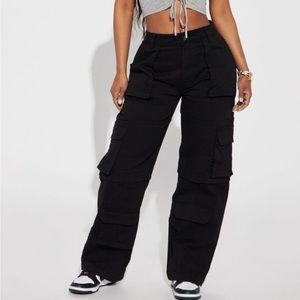 Fashion nova black cargo pants